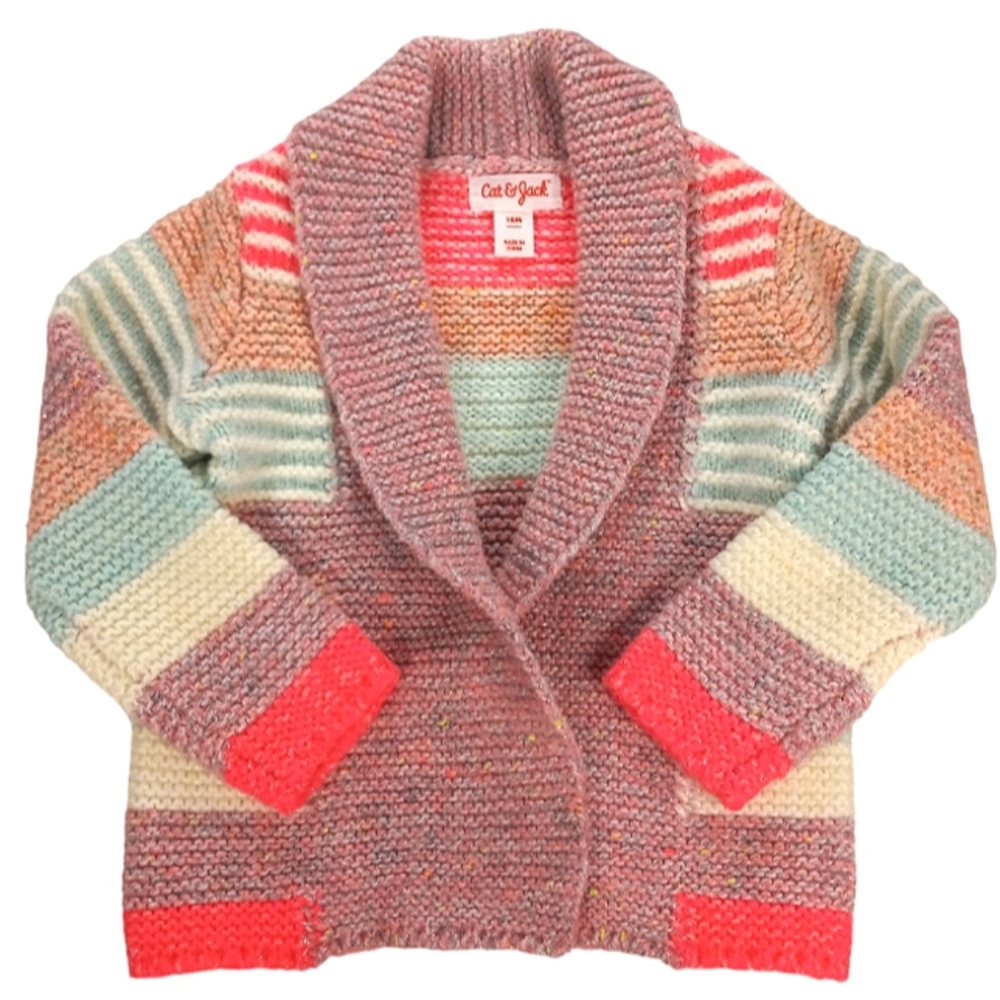 Cat & Jack Sweater Multicolored Open Cardigan Size 18 Months